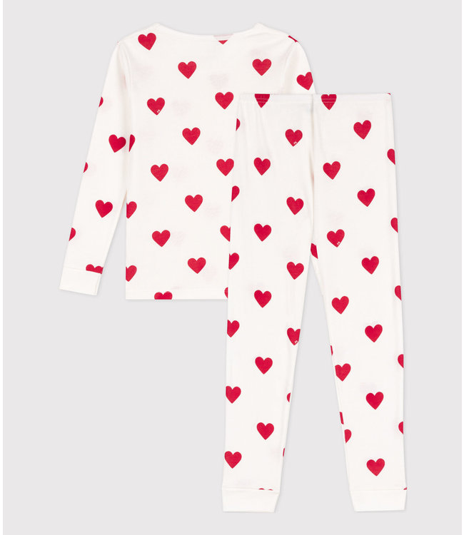 Petit Bateau Petit Bateau - CHILDREN'S UNISEX SNUG-FIT COTTON HEART PRINT PYJAMAS