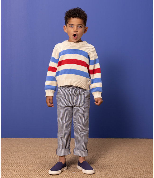 Petit Bateau Petit Bateau - BOYS' STRIPY COTTON TROUSERS