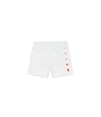 Marni Marni - White fleece shorts with coloured logo