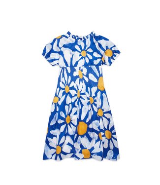 Marni Marni - Blue viscose short-sleeved dress with floral print Euphoria