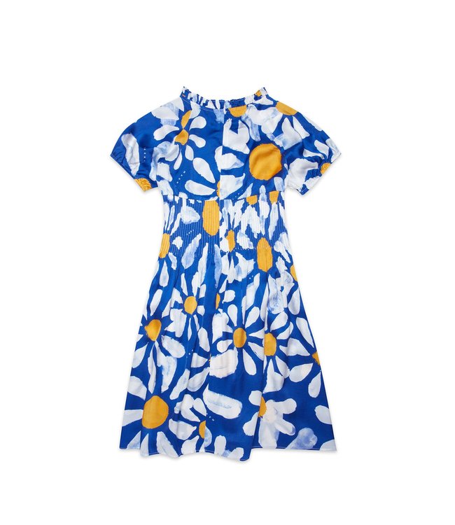 Marni Marni - Blue viscose short-sleeved dress with floral print Euphoria