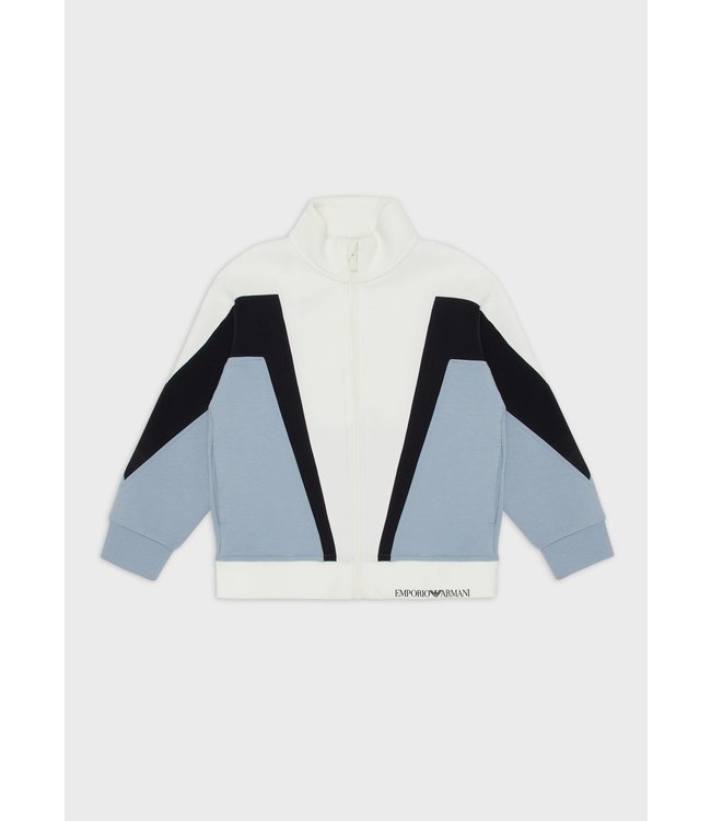 Emporio Armani Emporio Armani - Double-jersey, full-zip sweatshirt with colour-block details