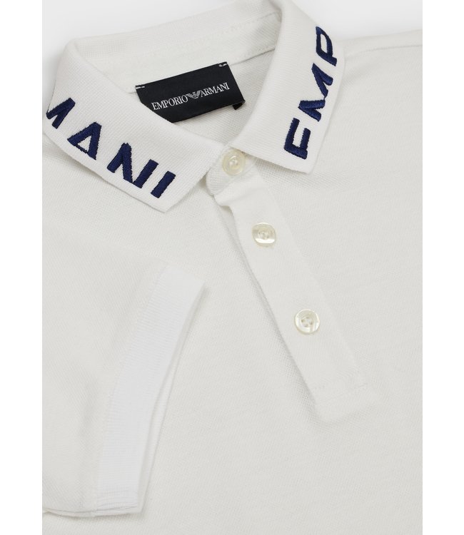 Emporio Armani Emporio Armani - Mercerised piqué polo shirt with logo collar