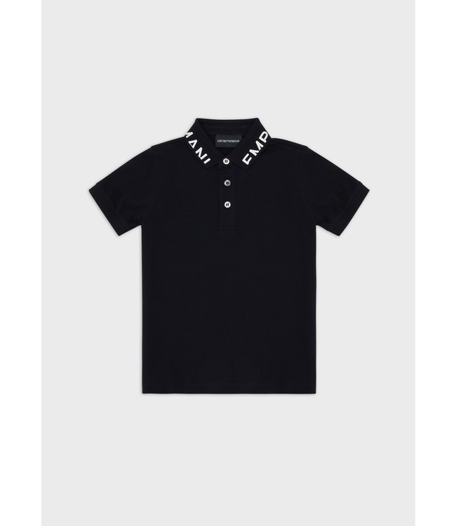 Emporio Armani Emporio Armani - Mercerised piqué polo shirt with logo collar