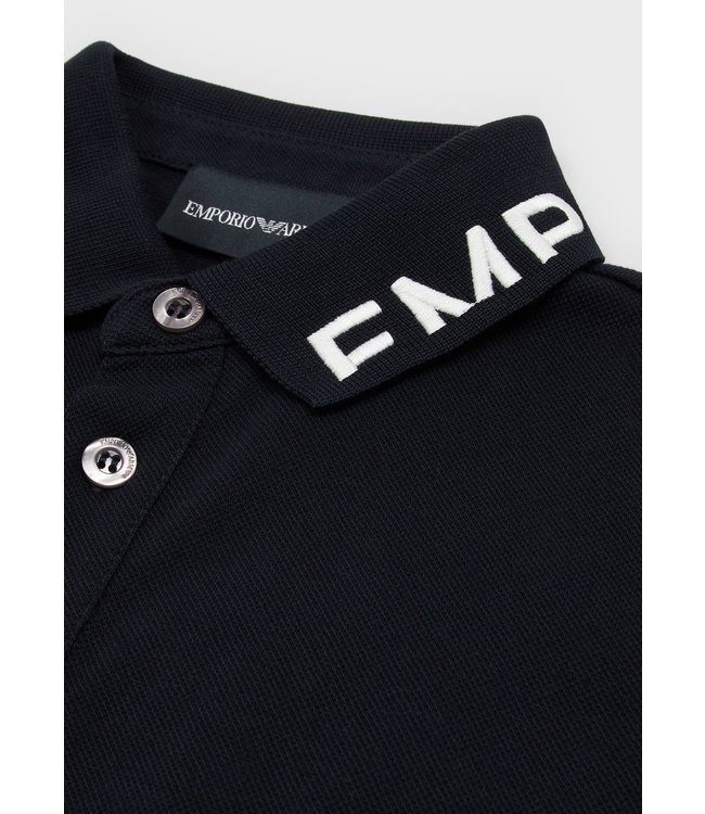 Emporio Armani Emporio Armani - Mercerised piqué polo shirt with logo collar