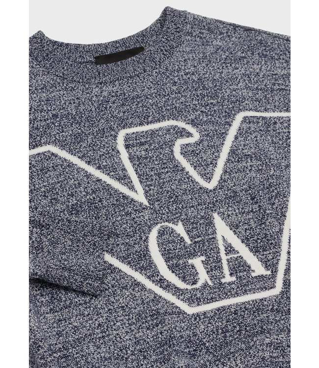 Emporio Armani Emporio Armani - Melange-weave jumper with jacquard logo