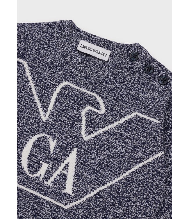 Emporio Armani Emporio Armani - Melange-weave jumper with jacquard logo