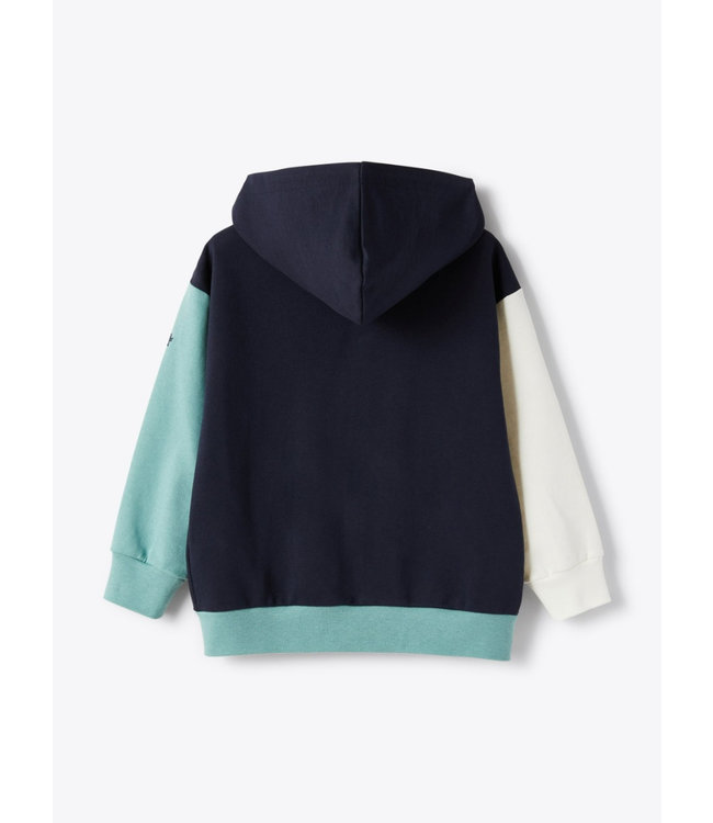 Il Gufo IL GUFO -  Zip-front sweatshirt in colour-block pattern
