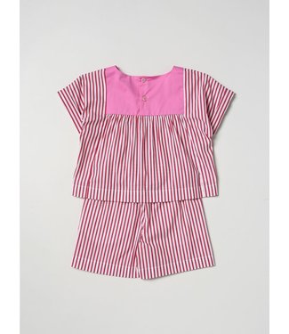 Il Gufo IL GUFO - Girl Short Sleeve Striped Top And Short Outfit