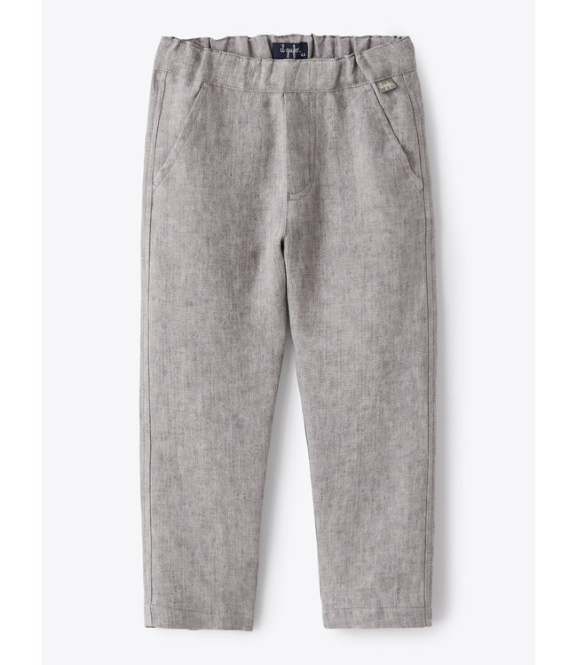 Il Gufo IL GUFO - Carrot-fit trousers in grey linen