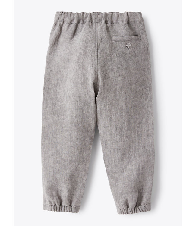 Il Gufo IL GUFO - Carrot-fit trousers in grey linen