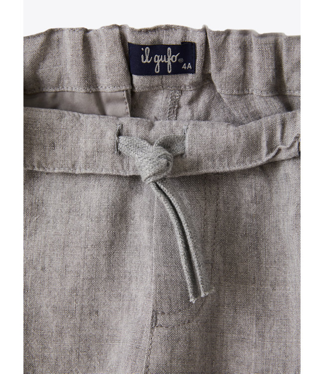 Il Gufo IL GUFO - Carrot-fit trousers in grey linen