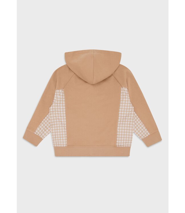 Emporio Armani EMPORIO ARMANI- Oversized sweatshirt with zip, hood and houndstooth insert in nylon