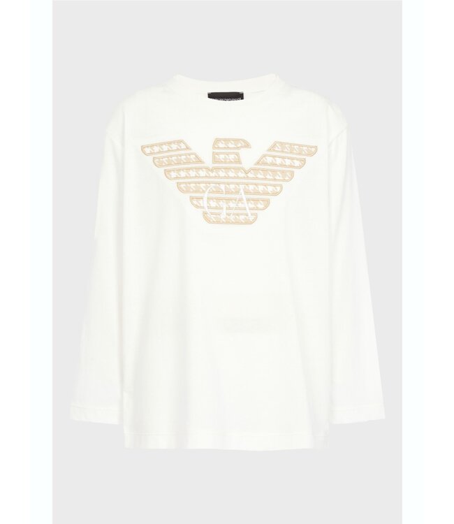 Emporio Armani EMPORIO ARMANI - Oversized Pima jersey jumper with oversized eagle patch pattern