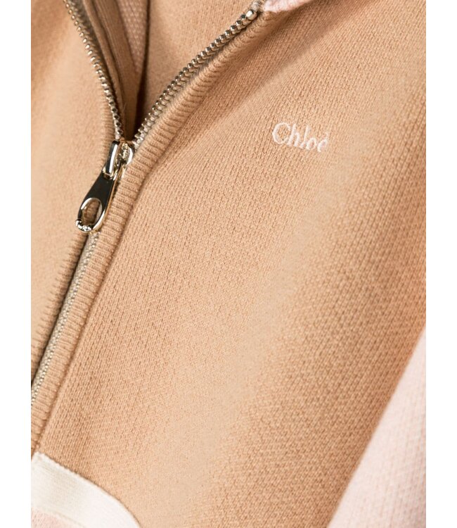 Chloe Chloe - Logo-embroidered Panelled Cardigan