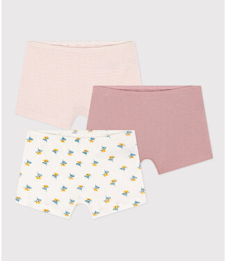 Petit Bateau PETIT BATEAU - Girls' Floral Cotton Hipsters - 3-pack