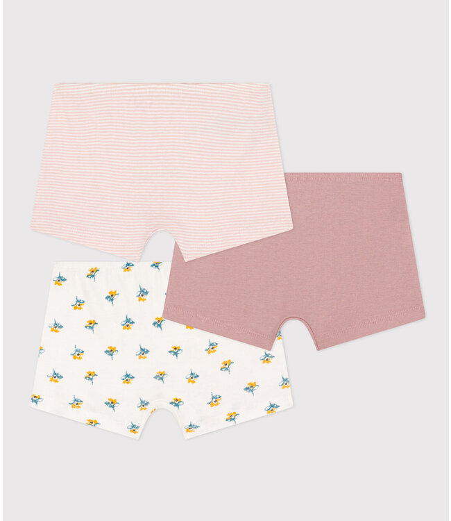 Petit Bateau PETIT BATEAU - Girls' Floral Cotton Hipsters - 3-pack