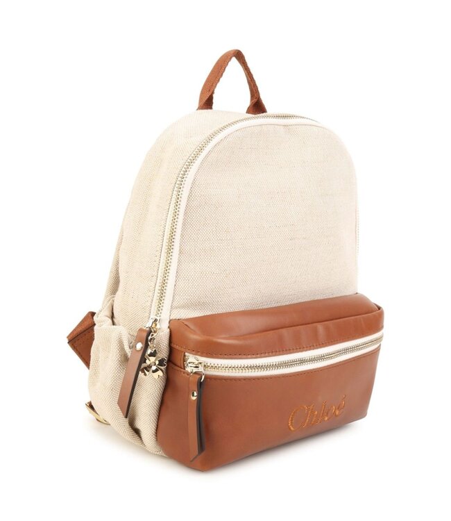 Chloe Chloe - Logo-embroidery Two-tone Backpack