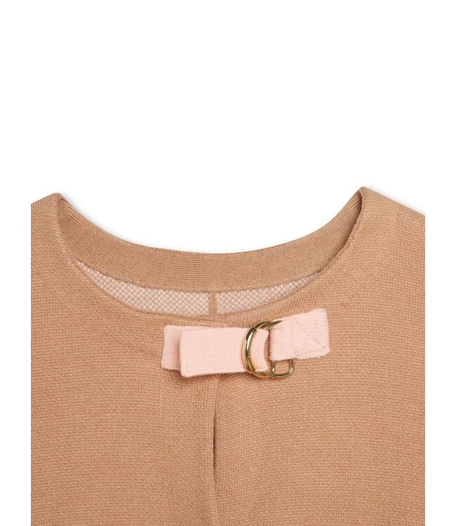 Chloe Chloe - Striped Round-neck Knitted Cape