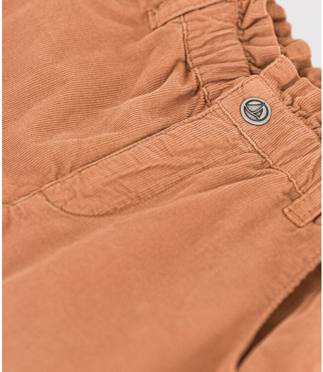 Petit Bateau PETIT BATEAU - Girl's Straight Fit Trousers In Soft Velvet