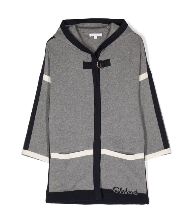 Chloe Chloe - Intarsia-knit Hooded Coat