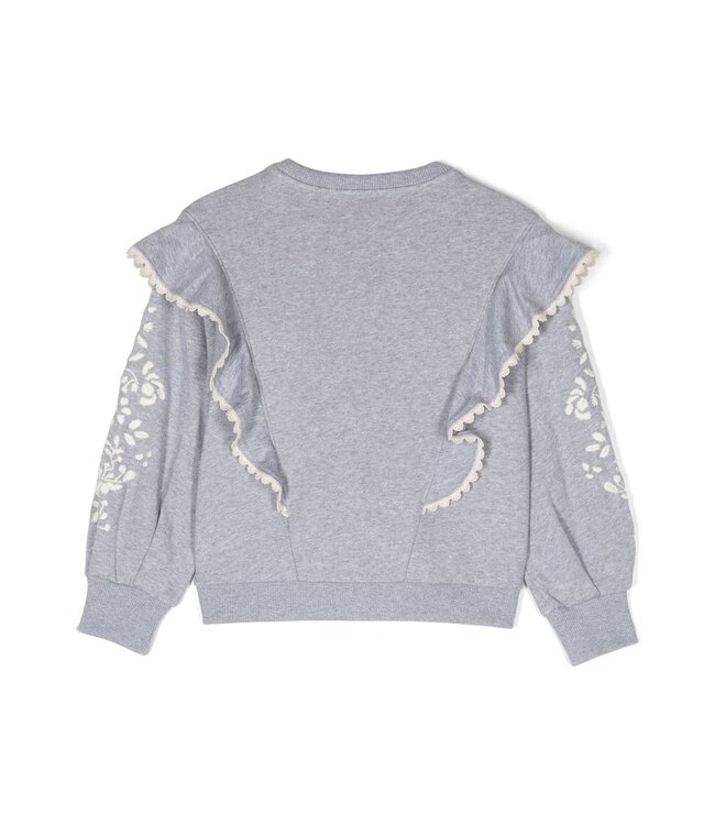 Chloe Chloe - Ruffle-detail Floral-embroidery Sweatshirt