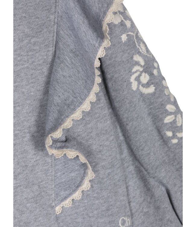 Chloe Chloe - Ruffle-detail Floral-embroidery Sweatshirt