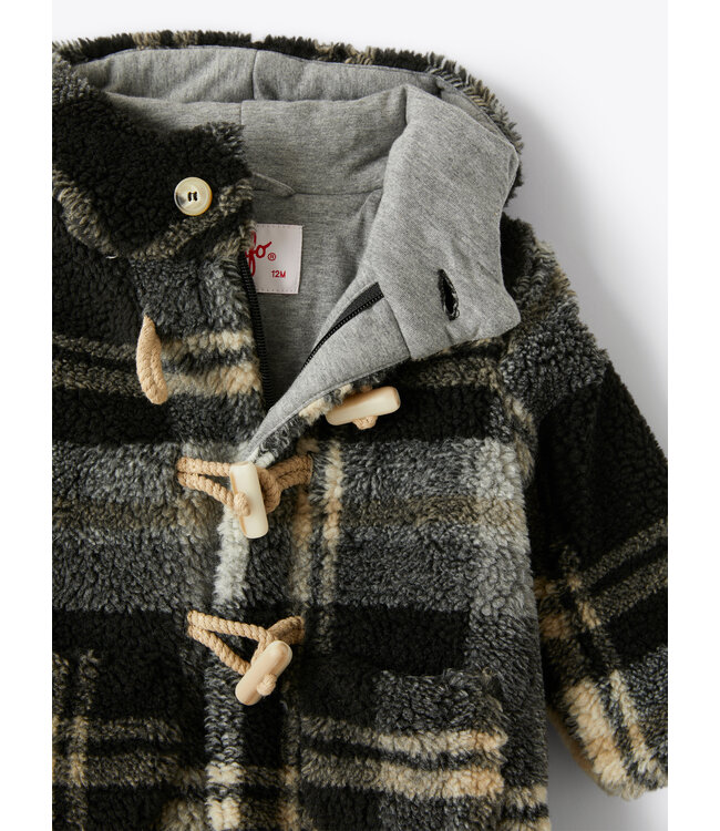 Il Gufo IL GUFO - Baby Boy’s Duffel Coat In Checked Faux Shearling