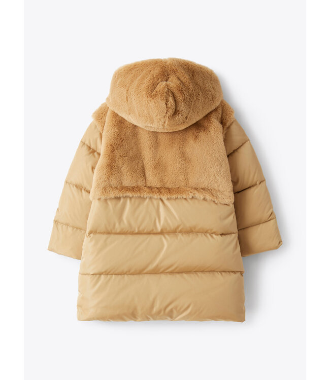 Il Gufo IL GUFO - Longline Down Jacket With Faux Fur Insert