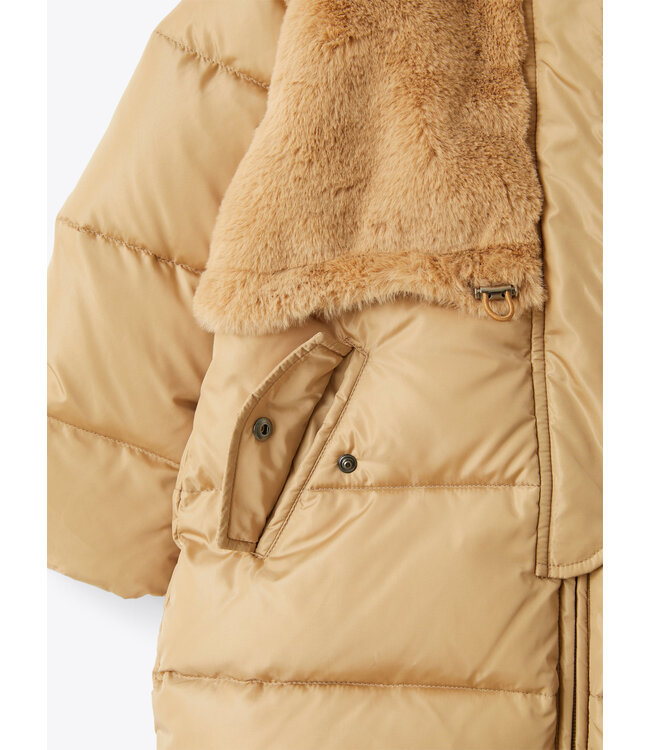 Il Gufo IL GUFO - Longline Down Jacket With Faux Fur Insert