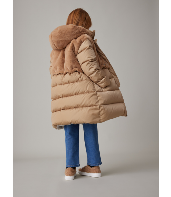 Il Gufo IL GUFO - Longline Down Jacket With Faux Fur Insert