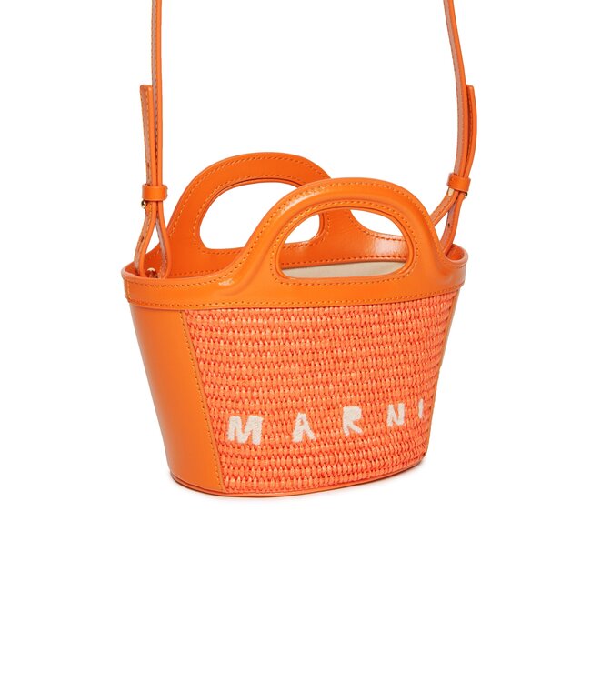 Marni Marni - Tropicalia bag in leather and raffia-effect fabric