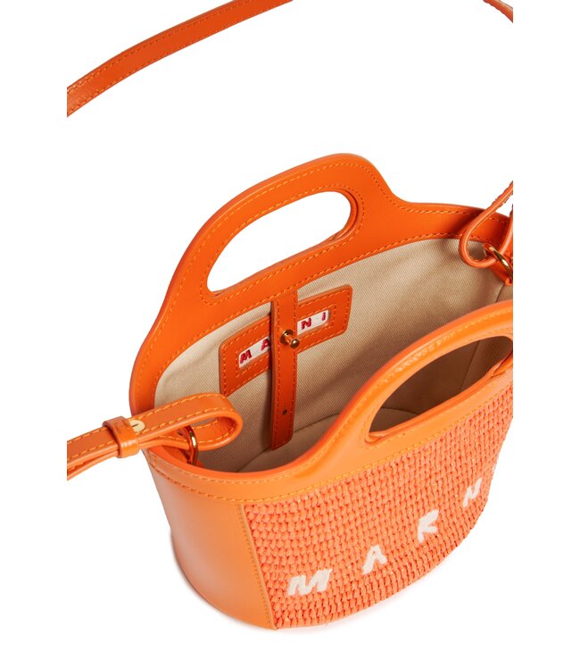 Marni Marni - Tropicalia bag in leather and raffia-effect fabric