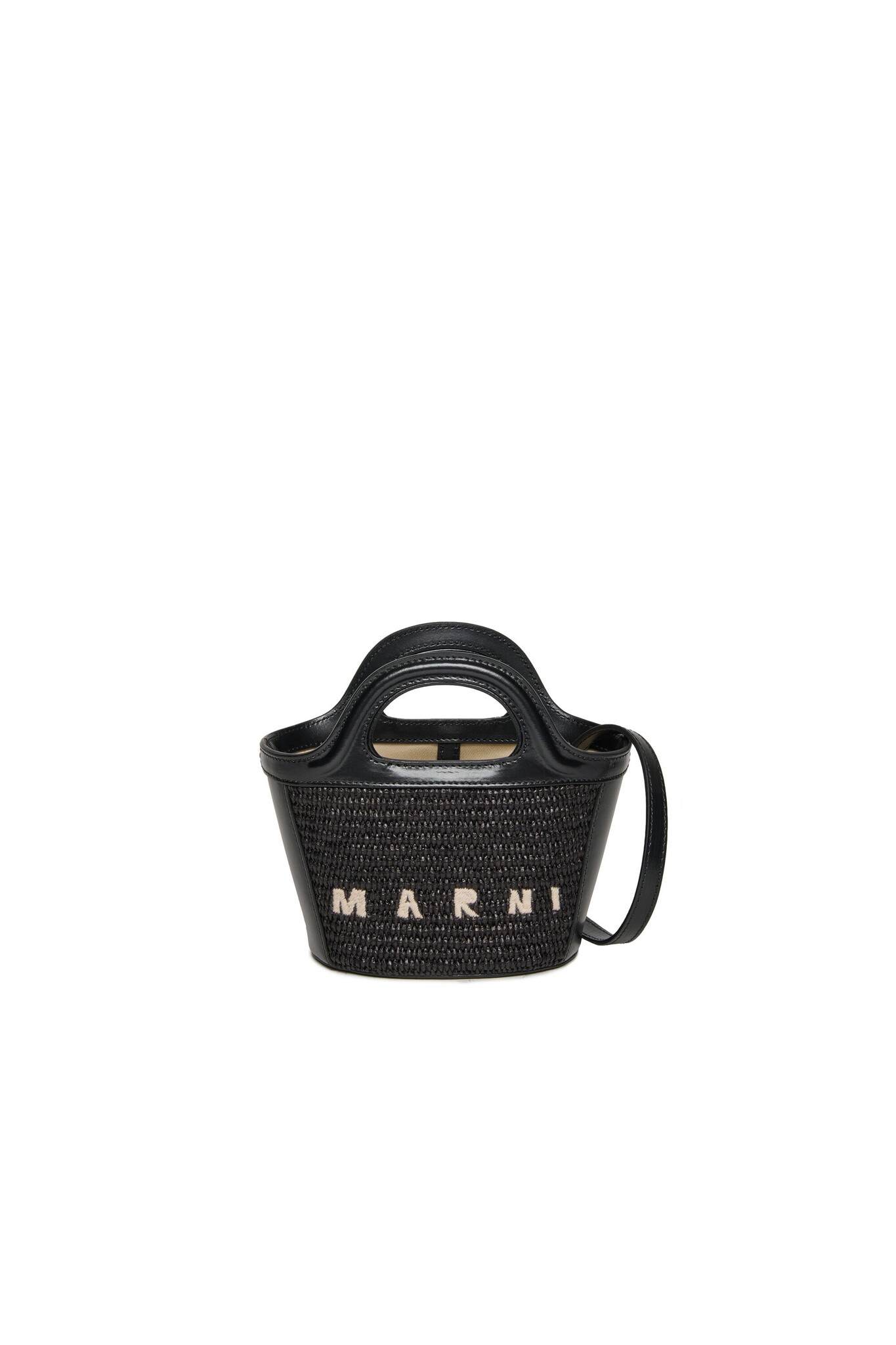 Marni - Tropicalia bag in leather and raffia-effect fabric
