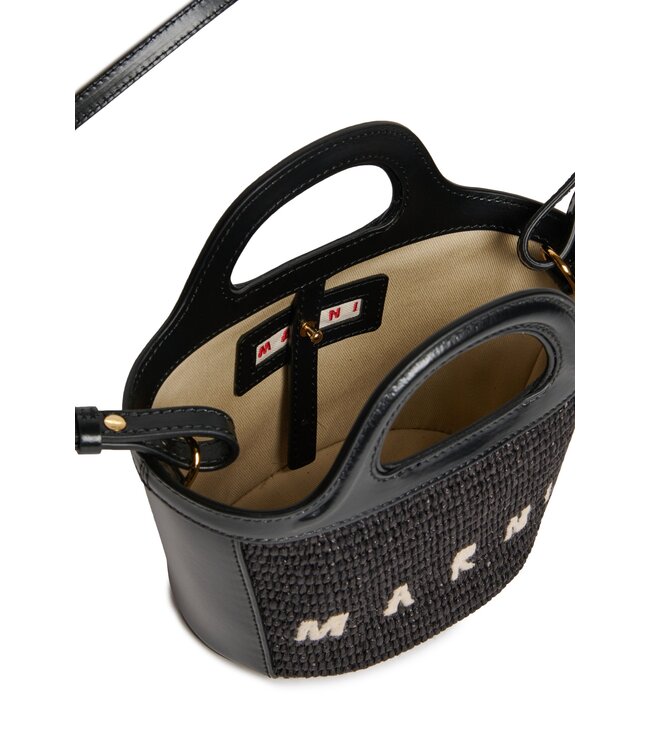 Marni Marni - Tropicalia bag in leather and raffia-effect fabric