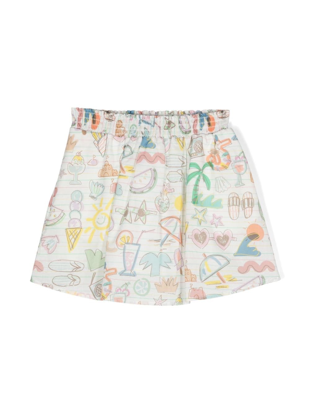 【Stella McCartney】プリントシルク culottes Stella Mccartney Pixel Horse Print Handkerchief Hem Silk