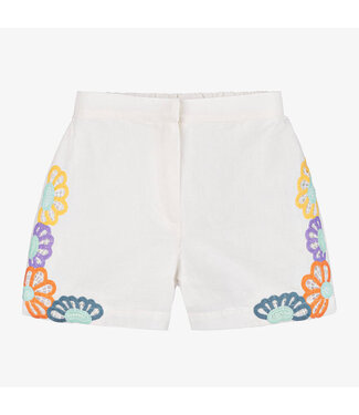 Stella McCartney STELLA MCCARTNEY - Girls Ivory Floral Linen Shorts
