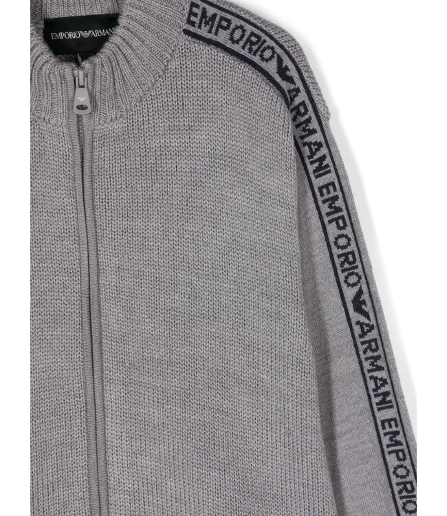Emporio Armani EMPORIO ARMANI - logo-intarsia zip-up sweater