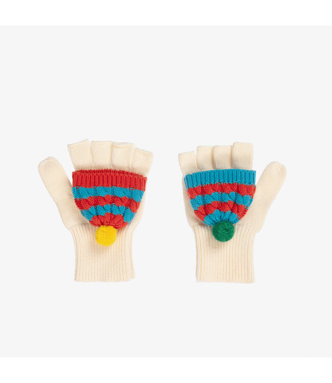 Stella McCartney STELLA MCCARTNEY - Ivory Knitted Cotton Snowman Gloves