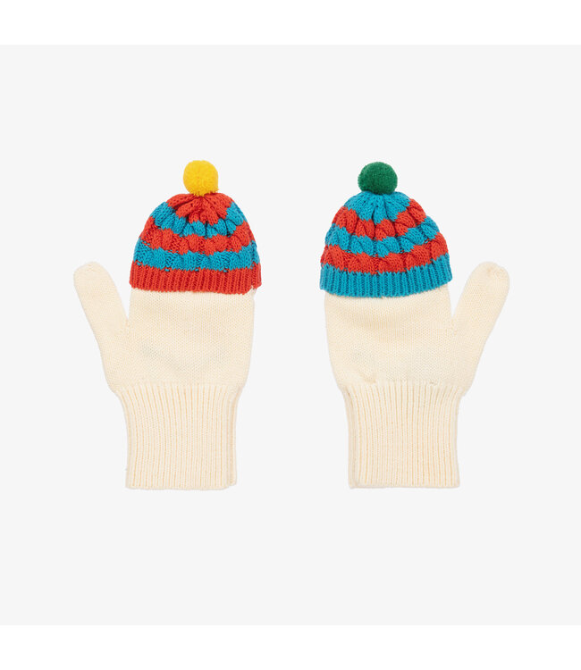 Stella McCartney STELLA MCCARTNEY - Ivory Knitted Cotton Snowman Gloves