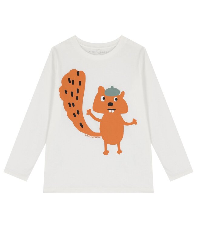 Stella McCartney STELLA MCCARTNEY-FW25 TX8R20 BOY LS T-SHIRT SQUIRREL PRINT