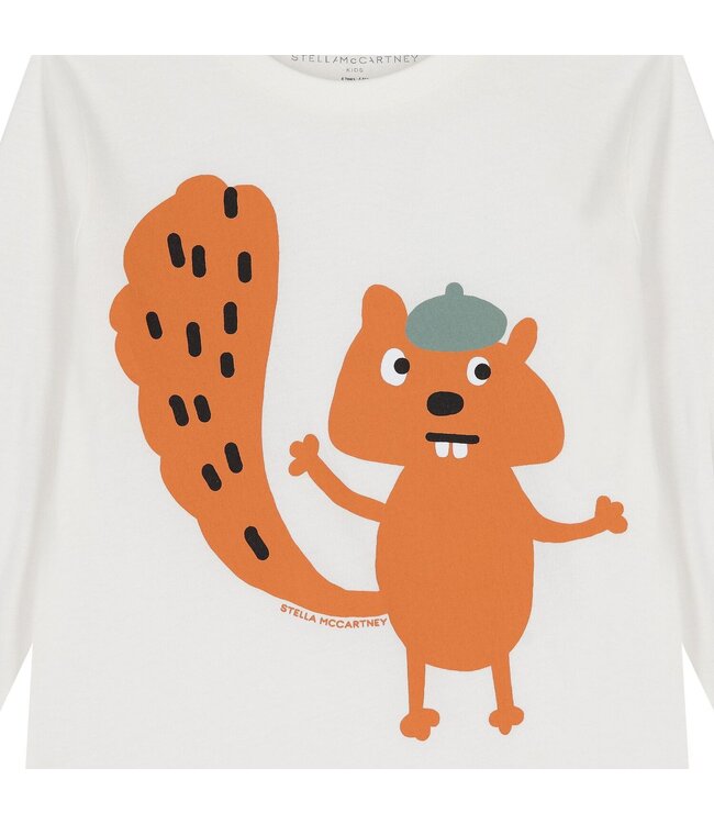 Stella McCartney STELLA MCCARTNEY-FW25 TX8R20 BOY LS T-SHIRT SQUIRREL PRINT