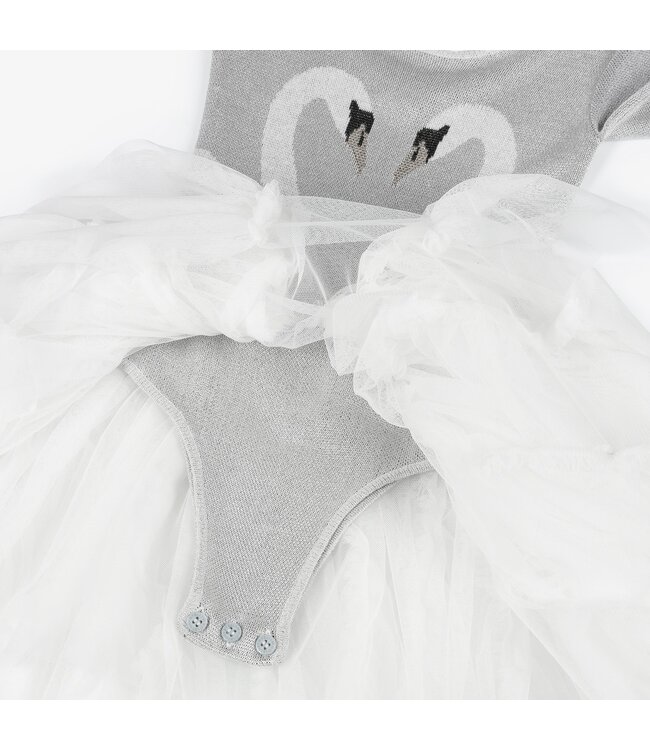 Stella McCartney STELLA MCCARTNEY- Silver Swan Dress