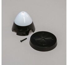 Spinner, 4 blade, 75mm: P-51D 1.2m, Black/White