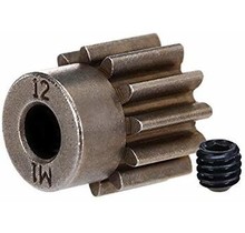 Gear, 12-T pinion (1.0 metric pitch) (fits 5mm shaft)/ set screw (compatible with steel spur gears)