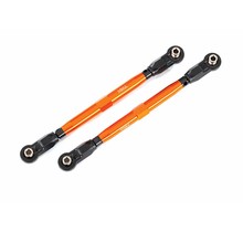 Toe links, front (TUBES orange-anodized, 6061-T6 aluminum) (2) (for use with #8995 WideMaxx suspension kit)