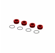 Aluminum Front Hub Nut Red (4) inc O-Rings