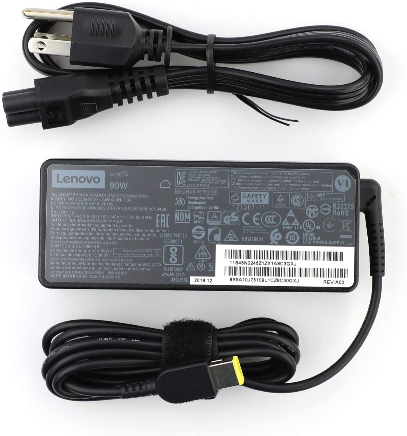 Câble D'alimentation Secteur Lenovo - Connecteur Carré 11x4,55mm - 1,2m - Neuf