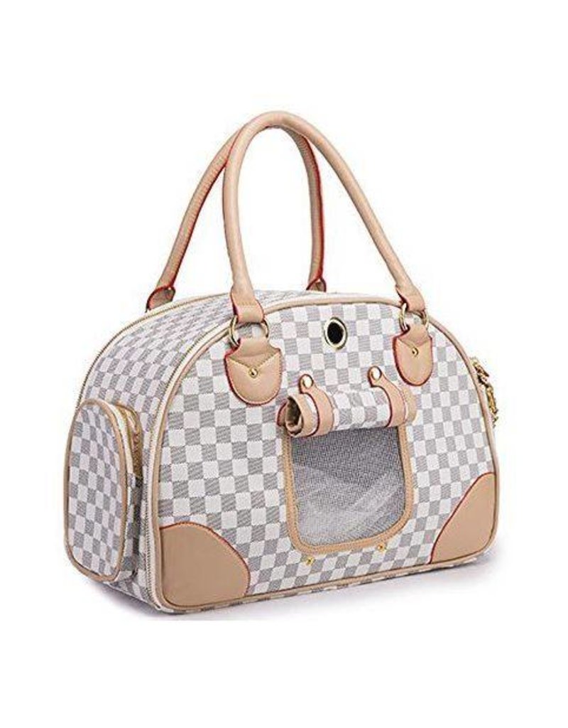 High Fashion Luxury Dog Carrier Pu Leather Handbag Purse Cat Tote Bag Pet Hiking