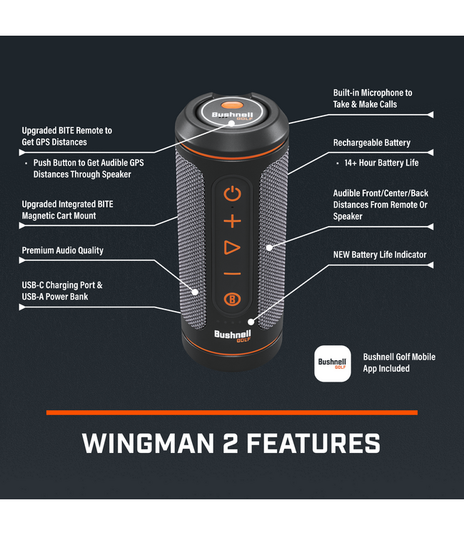 Bushnell Wingman 2 GPS Golf Speaker